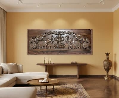 Gajalakshmi Wall Panel - Rosewood Finish