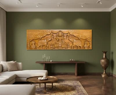 Gajalakshmi Wall Panel - Rosewood Finish