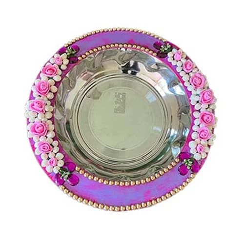 Pink Floral Decor Plate Pink Floral Decor Plate - Main Visual
