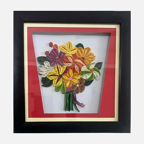 Paper Quilled Queen Flower Wall Art - Gifting collection | Indraniie