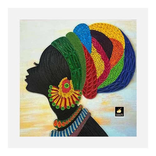 Quilling Tribal Lady Wall Hanging Art - Custom Made Painting collection | Indraniie