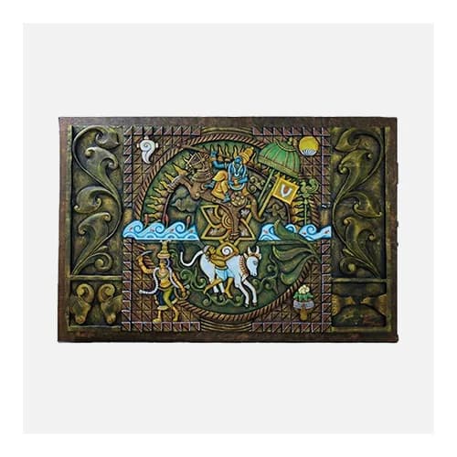 Madurai Vaibhav Mural Handpainted Wall Art Decor - Custom Made Painting collection | Indraniie