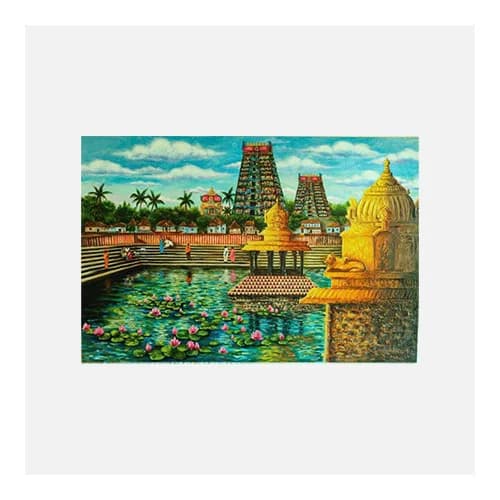 Temple Pond Village Wall Art - Custom Made Painting collection | Indraniie