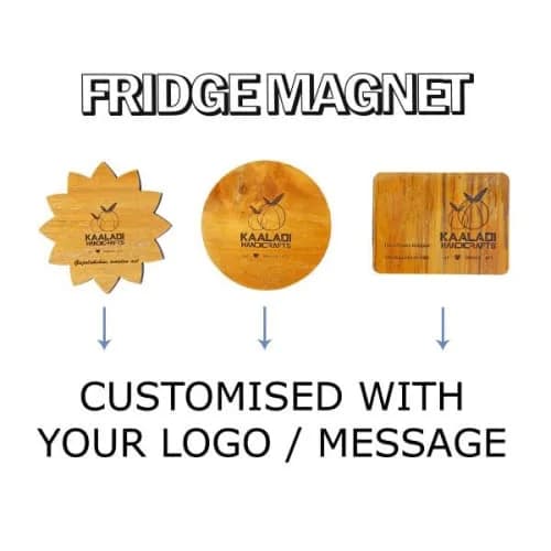 Custom Teak Wood Fridge Magnet - Corporate Gifts collection | Indraniie