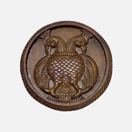 Large Antique Wood Finish Twin Parrot Wall Decor - Wooden Crafts collection | Indraniie