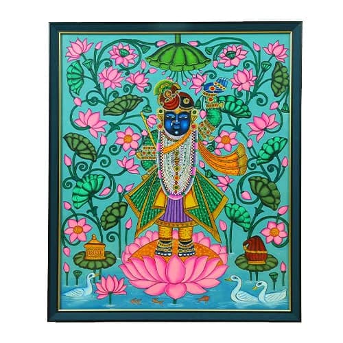 Lord Srinathji Pichwai Painting Frame - Stunning Wall Art collection | Indraniie