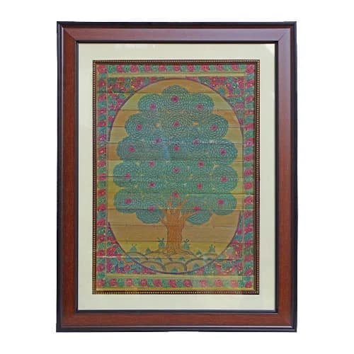 Palm Leaf Engraving Colourful Pupil Tree - Stunning Wall Art collection | Indraniie