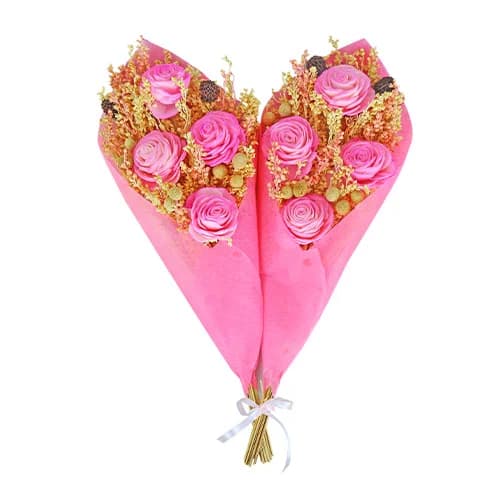 Small Light Pink Rose Pair Bouquet - Flower Bouquet collection | Indraniie