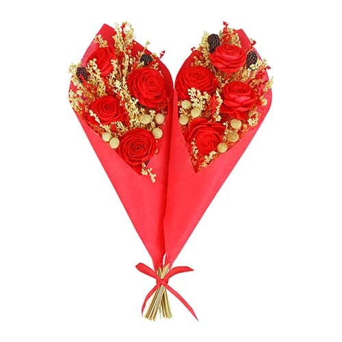 Small Red Rose Pair Bouquet - Flower Bouquet collection | Indraniie