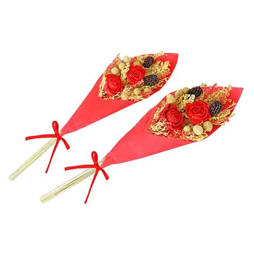Mini Red Flower Bouquet - Pack of 2 - Flower Bouquet collection | Indraniie