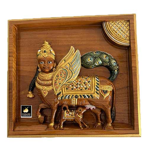 Wooden Kamadhenu Cow Frame