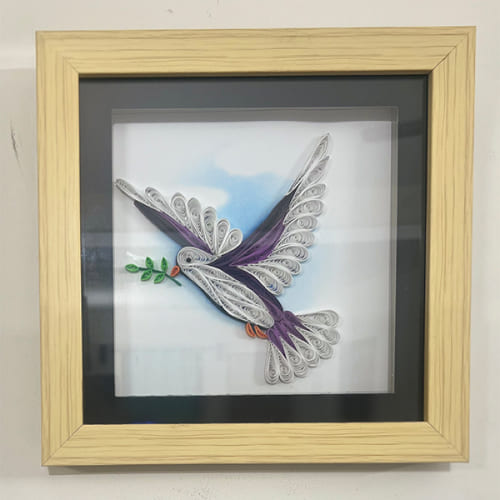 Paper Quilled Dove Frame