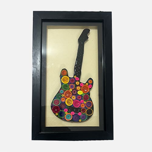 Quilled Electric Guitar Wall Art