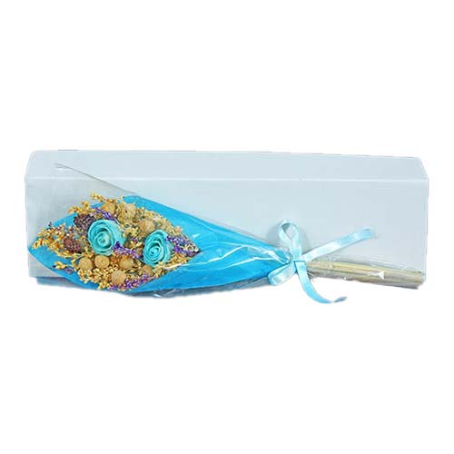 Mini Turquoise Blue Flower bouquet - Pack of 2