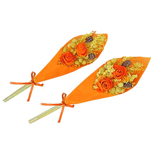 Mini Orange Flower Bouquet - Pack of 2