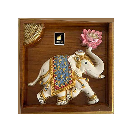 Wooden Airavatham with Lotus Flower