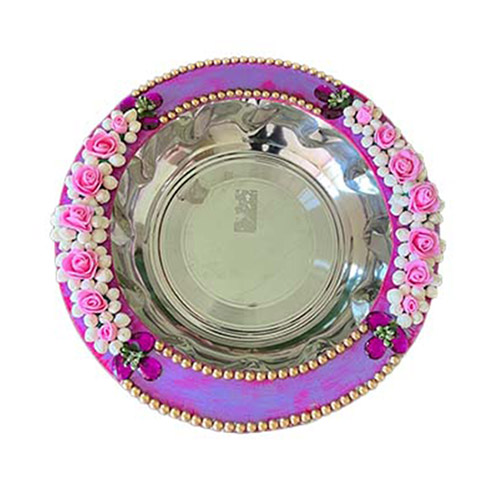 Pink Floral Decor Plate